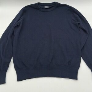 DAN‎ JOHN Mens Navy Blue Crew Neck Long Sleeve Sweater Size XL Made in Italy